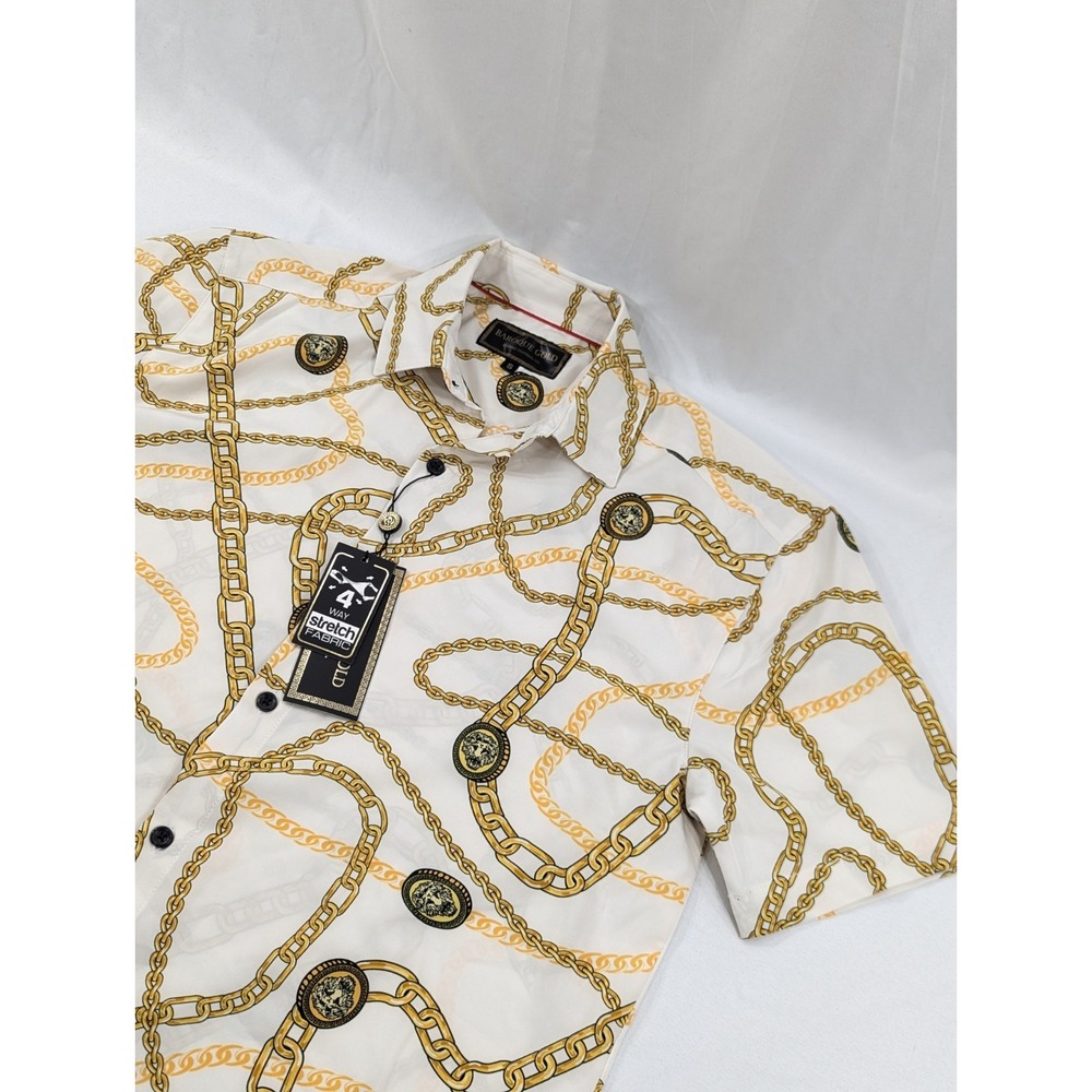 New Baroque Gold Drill Clothing Jesse Gemstone Chains Gold Lightweight Men Small